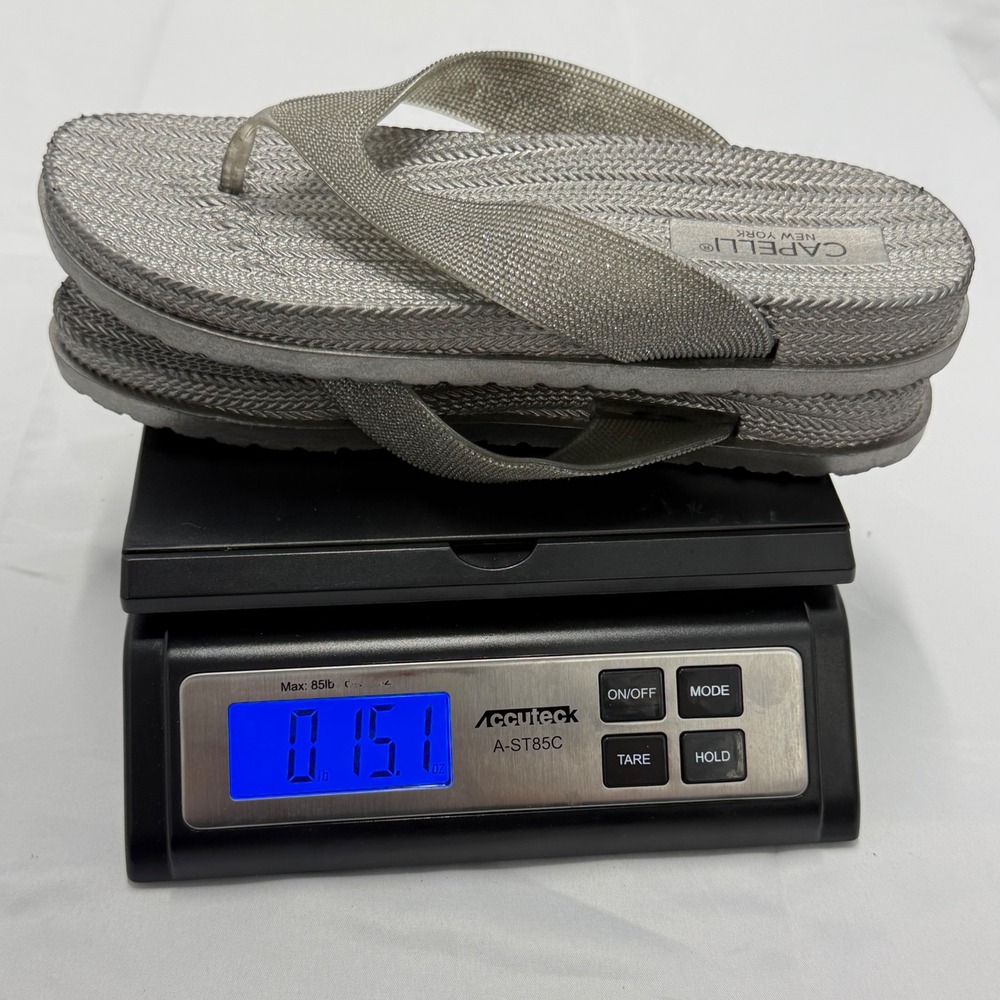 Capelli New York Womens Silver Metallic Glitter Platform Flip Flop Sandals 9 - Picture 8 of 8